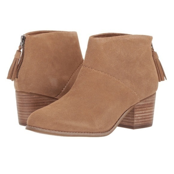 NEW without box TOMS Leila Bootie in Toffee Suede size 6- marked as sample - Picture 1 of 11